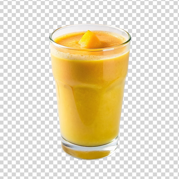 PSD un vaso de batido de mango aislado sobre un fondo transparente