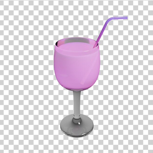 un vaso de bebida rosa con una pajita