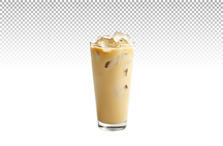 PSD un vaso de café helado con cubos de hielo en él