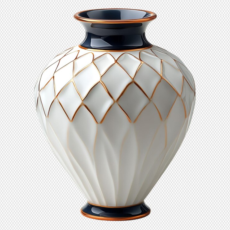 vaso de cerámica sobre un fondo blanco