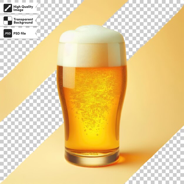 PSD vaso de cerveza psd con fondo transparente de cebada