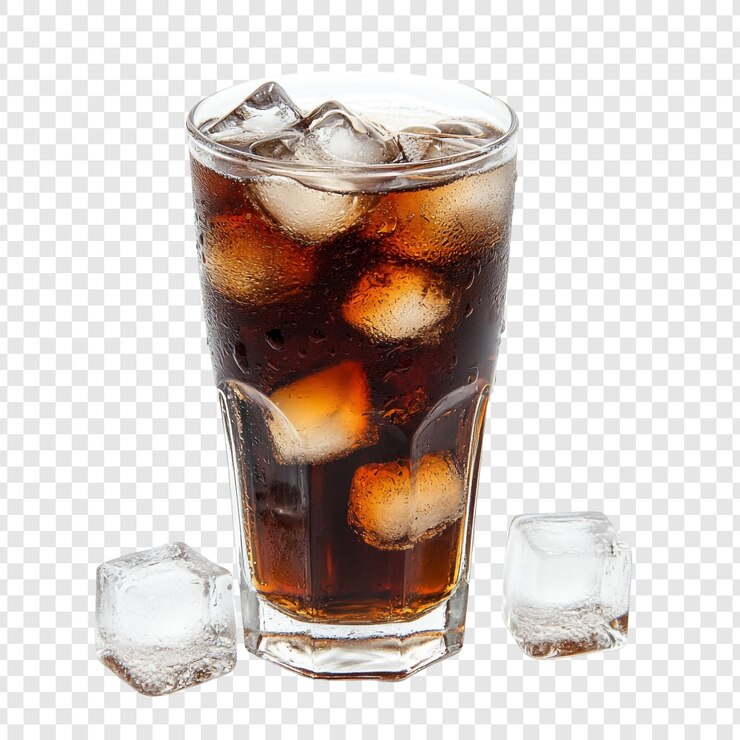 PSD vaso de cola con cubitos de hielo