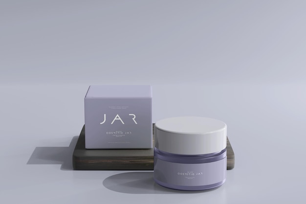 Vaso cosmetico e scatola Mockup