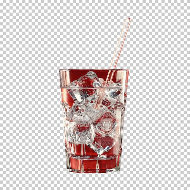 Vaso de cerveja de cubos de gelo e texturas de gelo isoladas em fundo transparente