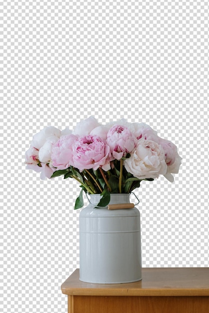 PSD vaso de flores na mesa png