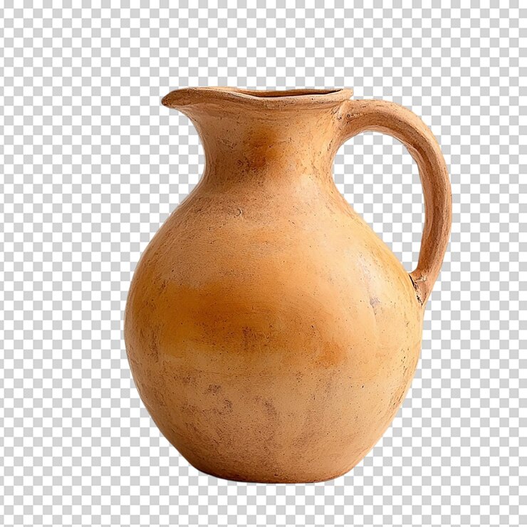 PSD vaso di argilla di ceramica semplice senza ornamenti isolato su sfondo bianco