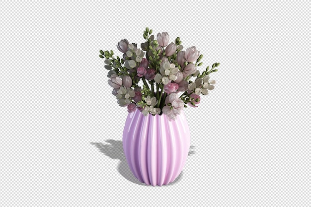 Vaso di fiori in rendering 3d