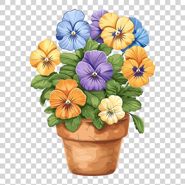 Vaso di fiori isolato su sfondo trasparente PNG