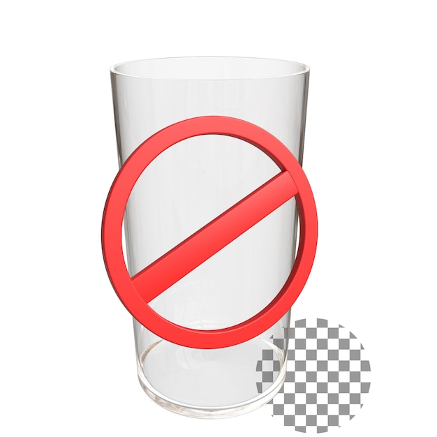 un vaso con una etiqueta roja de no fumar en él