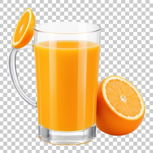 PSD un vaso de jugo de naranja de fondo transparente