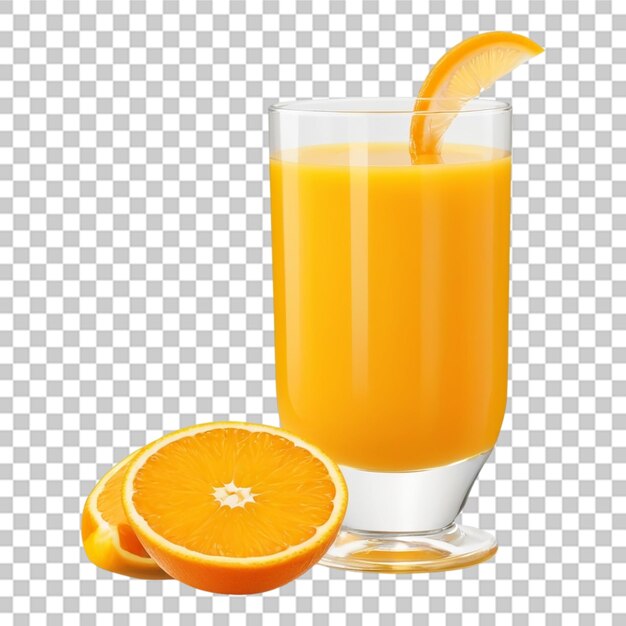 PSD un vaso de jugo de naranja de fondo transparente