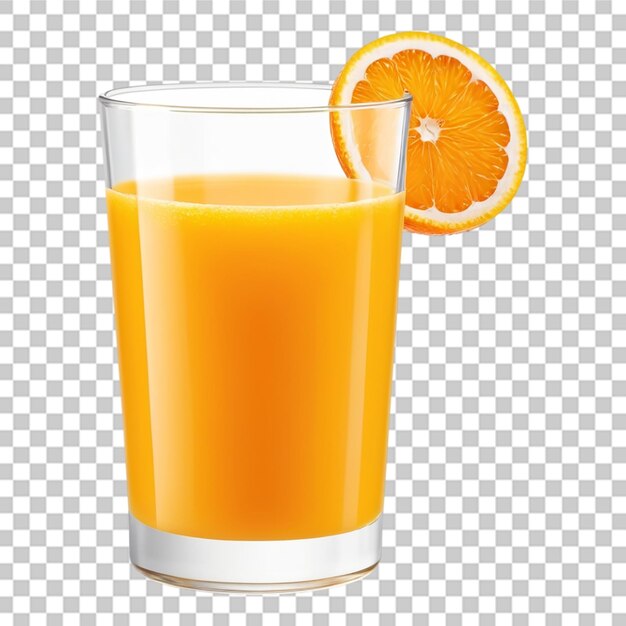 PSD un vaso de jugo de naranja de fondo transparente