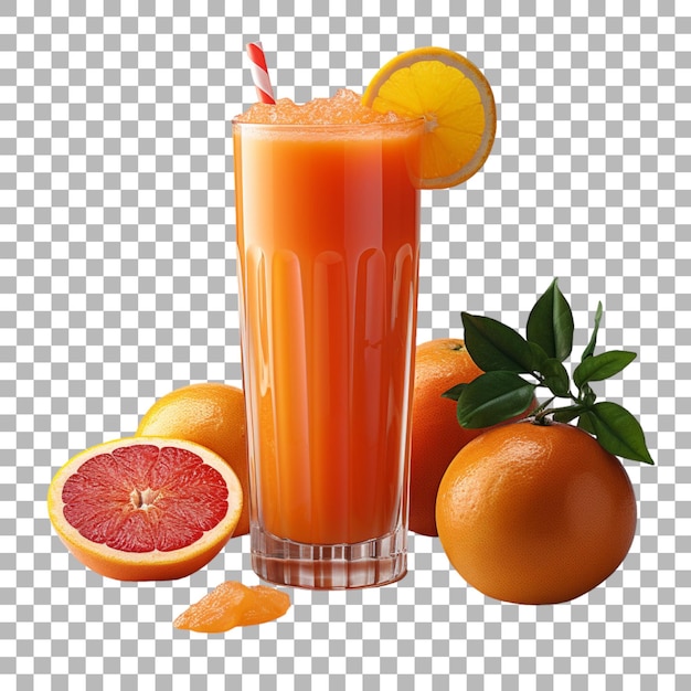 PSD un vaso de jugo de naranja con una pajita y una pajita