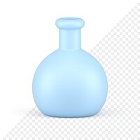 PSD vaso de laboratorio tubo de vidrio farmacia química experimento esfera contenedor realista 3d icono