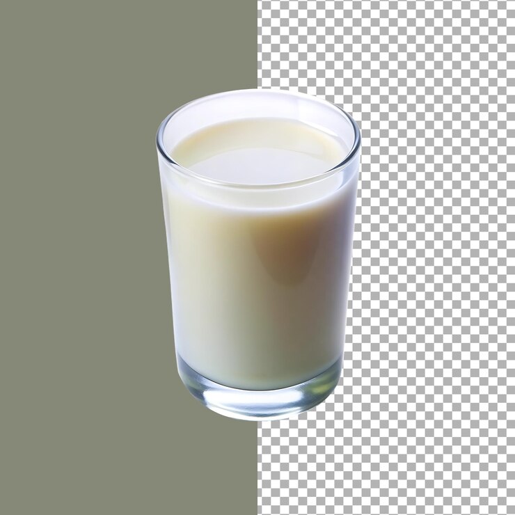 Un vaso de leche fresca