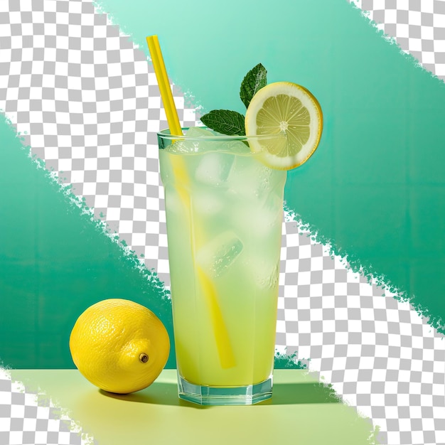 PSD vaso de limonada en bg verde