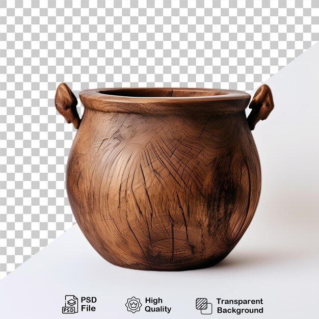 PSD vaso de madera en fondo transparente archivo png