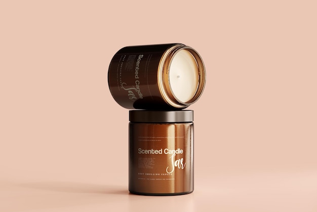 Vaso per candele in vetro ambrato