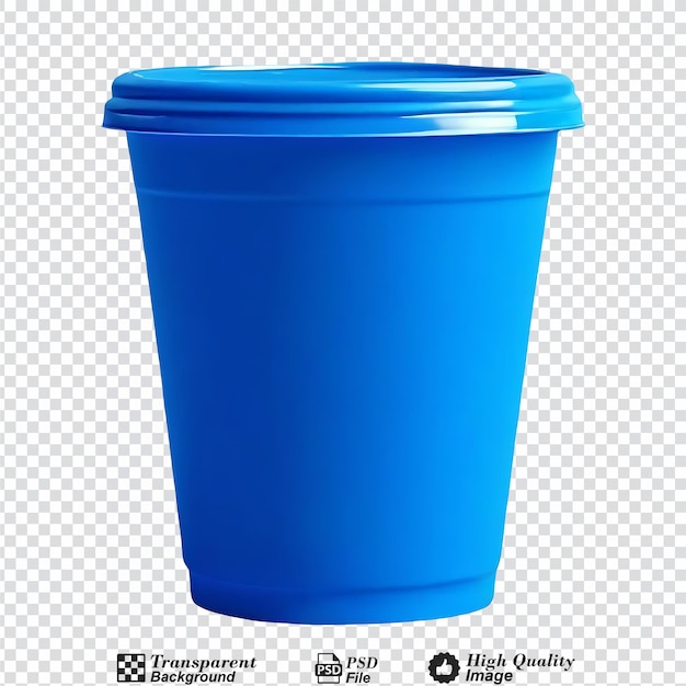 PSD vaso de plástico azul aislado sobre un fondo transparente