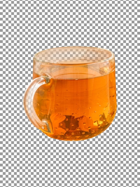 PSD un vaso de té con fondo transparente.