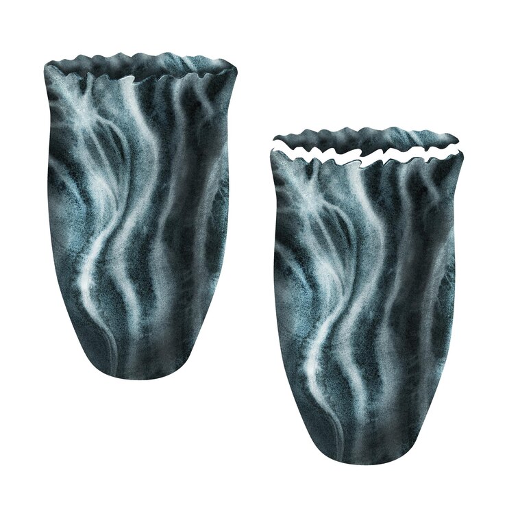 PSD vaso con texturas de piedra a rayas naturales de malaquita de ágata potes de flores de color verde oscuro
