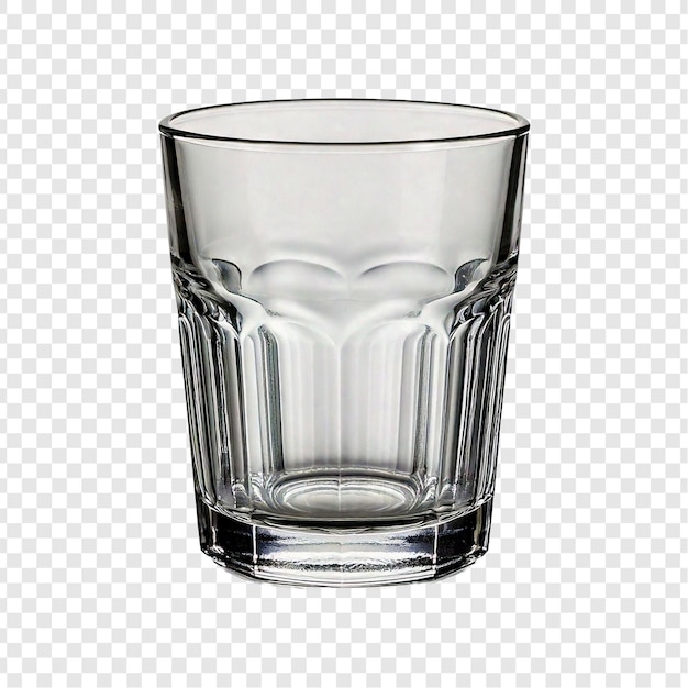 Vaso vacío aislado sobre fondo blanco.