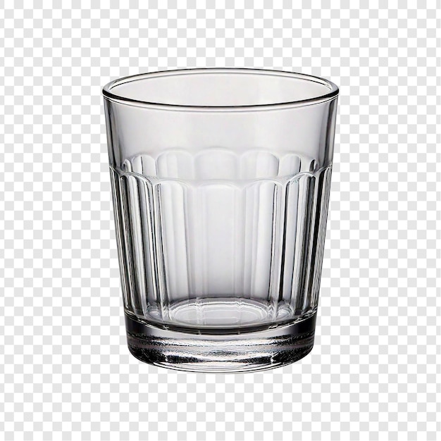 Vaso vacío aislado sobre fondo blanco.
