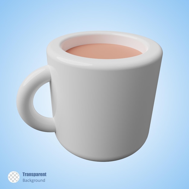 Vaso de vidrio blanco en diseño de renderizado 3d