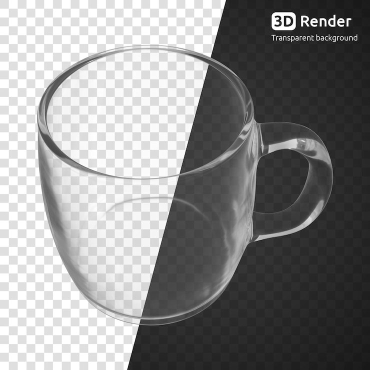PSD vaso de vidrio vacío aislado