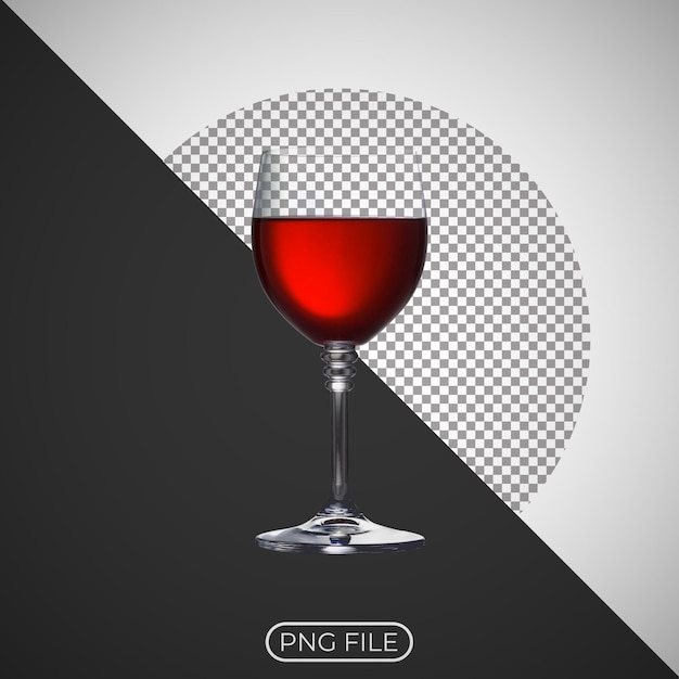 un vaso de vino rojo con un vino rojo en él