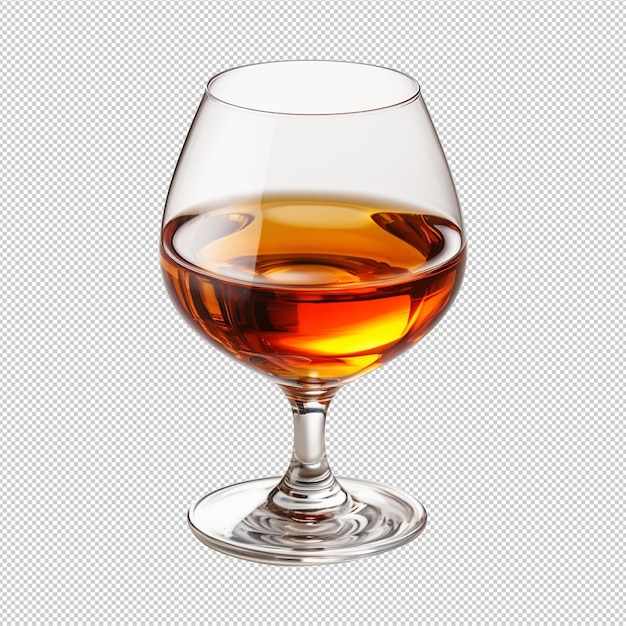 Un vaso de whisky aislado sobre un fondo transparente