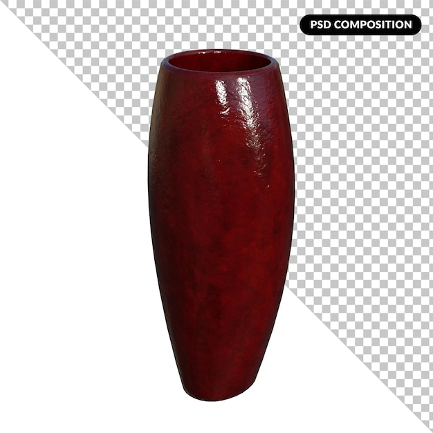 PSD vasos de cerâmica vaso isolado 3d