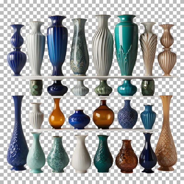 Vasos isométricos 3D aislados sobre un fondo transparente