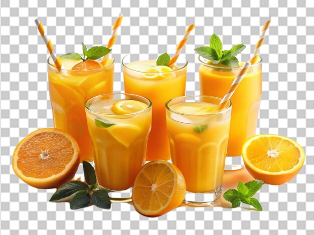 Vasos con jugo de naranja fresco aislado