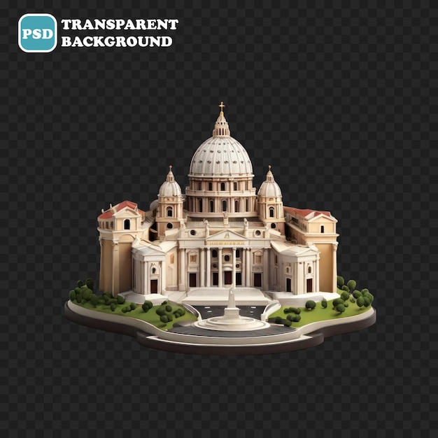 PSD vatican icon isolated 3d render illustration