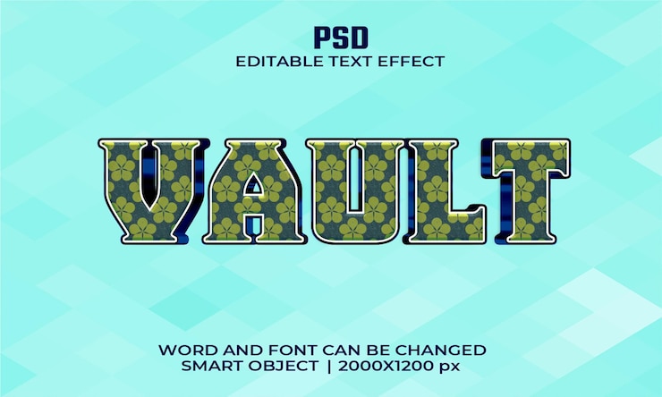 PSD vault 3d text effect