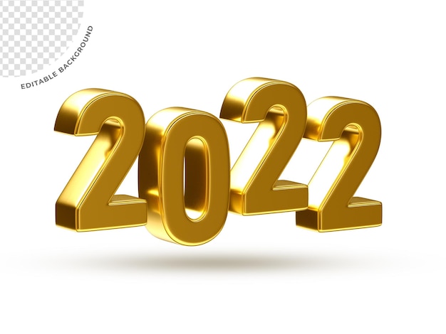 vecchio anno nuovo 2022 rendering 3d isolato su sfondo trasparente Psd Premium