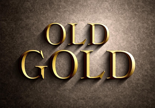 Vecchio effetto testo oro Mockup