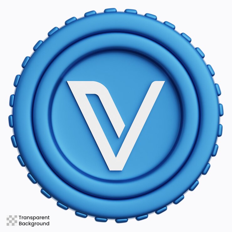 PSD vechain vet coin 3d illustration