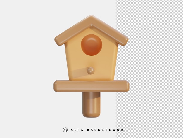 Vecteur 3d Oiseau Maison Vecteur Icône Illustration