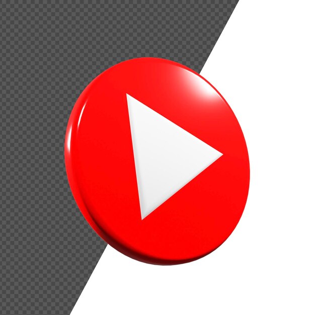 Vecteur de bouton de lecture rouge réaliste 3D