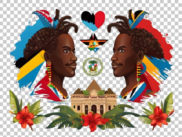 PSD vecteur culturel d'antigua et barbuda sur fond transparent