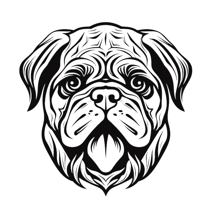 PSD le vecteur du chien pug mignon