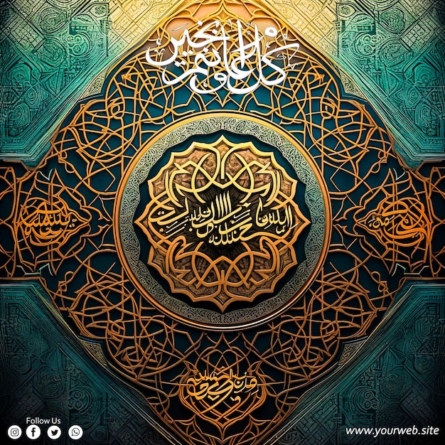 Vecteur De Fond De Calligraphie Islamique Psd