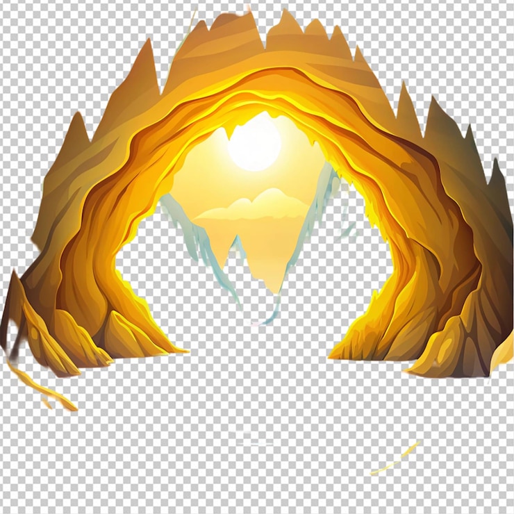 PSD vecteur de grotte sur fond blanc