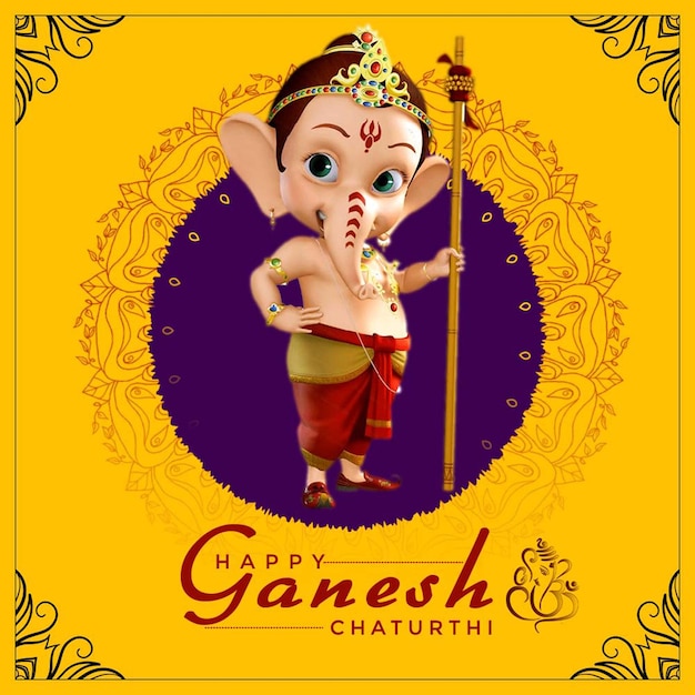 PSD vecteur heureux ganesh chaturthi festival fond ganpati dieu hindou