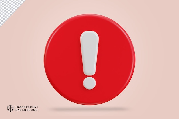 Le vecteur de l'icône du bouton d'alerte du point d'exclamation 3D