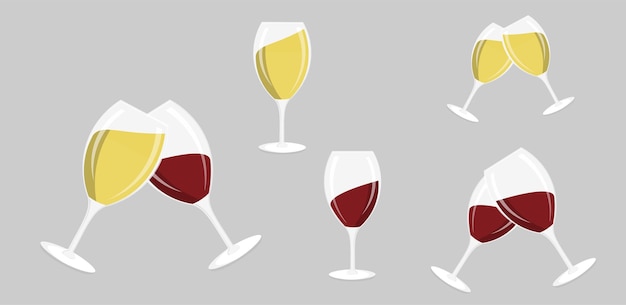 Vecteur de verres à vin qui cliquent