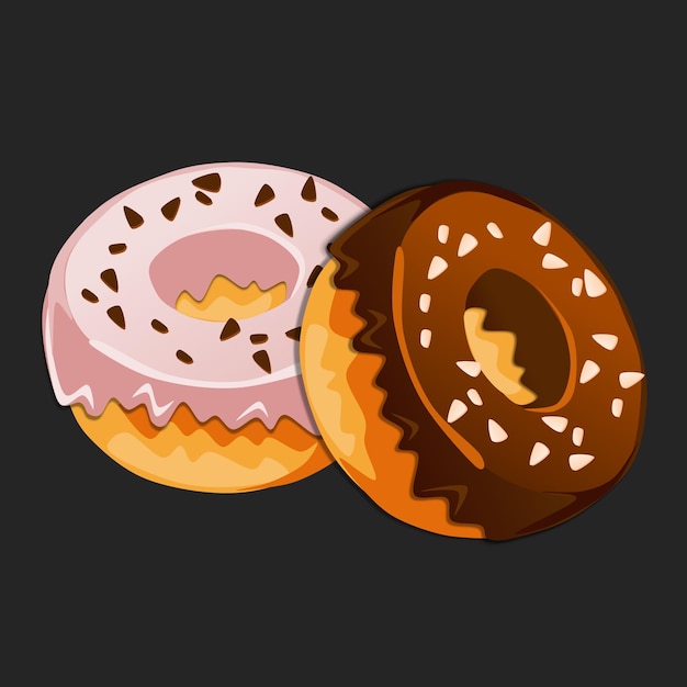 PSD un vector de 2 rosquillas una al lado de la otra