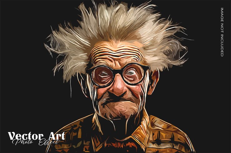 PSD vector art photo effect template